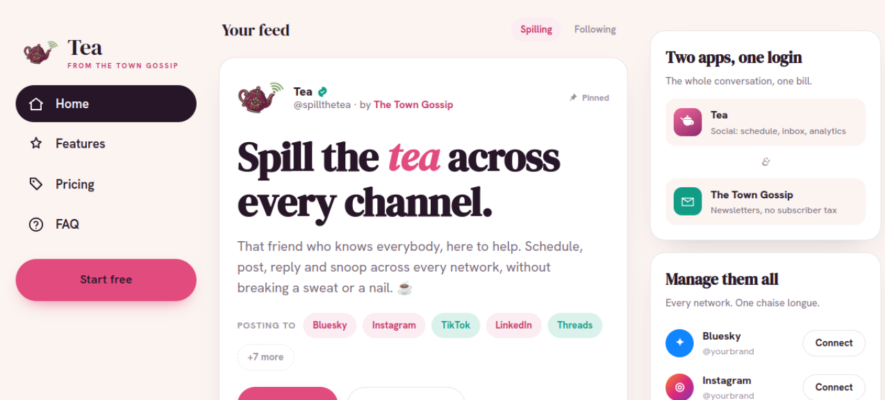 Tea social scheduling tool