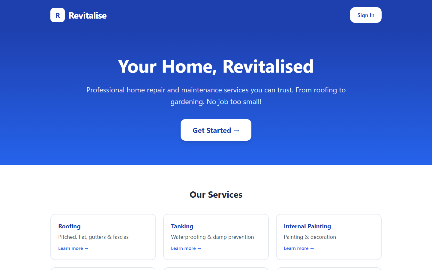 Revitalise wellness website